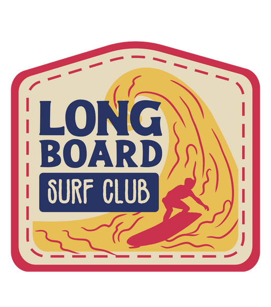 Long Board Surf Club Vintage Vinyl Decal Sticker