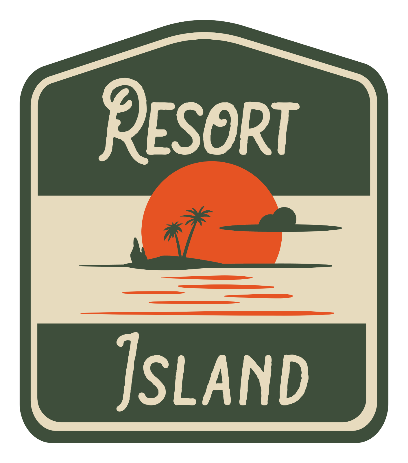 Retro Island Vintage Vinyl Decal Sticker - 5 Pack